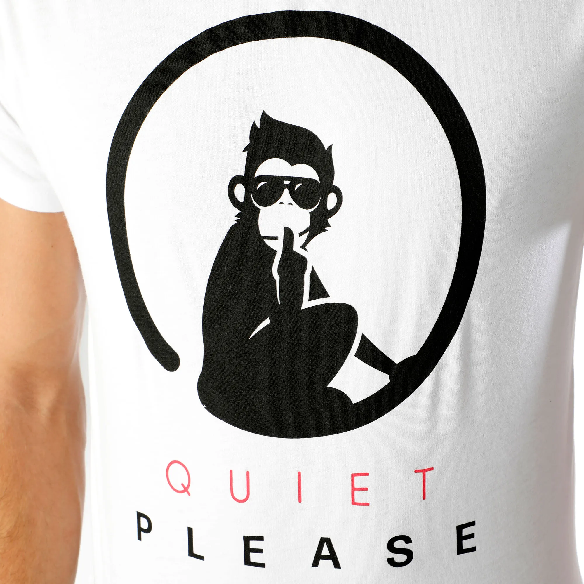 Quiet Please Advantage Logo Maglietta Uomini - Bianco, Nero - immagine 5