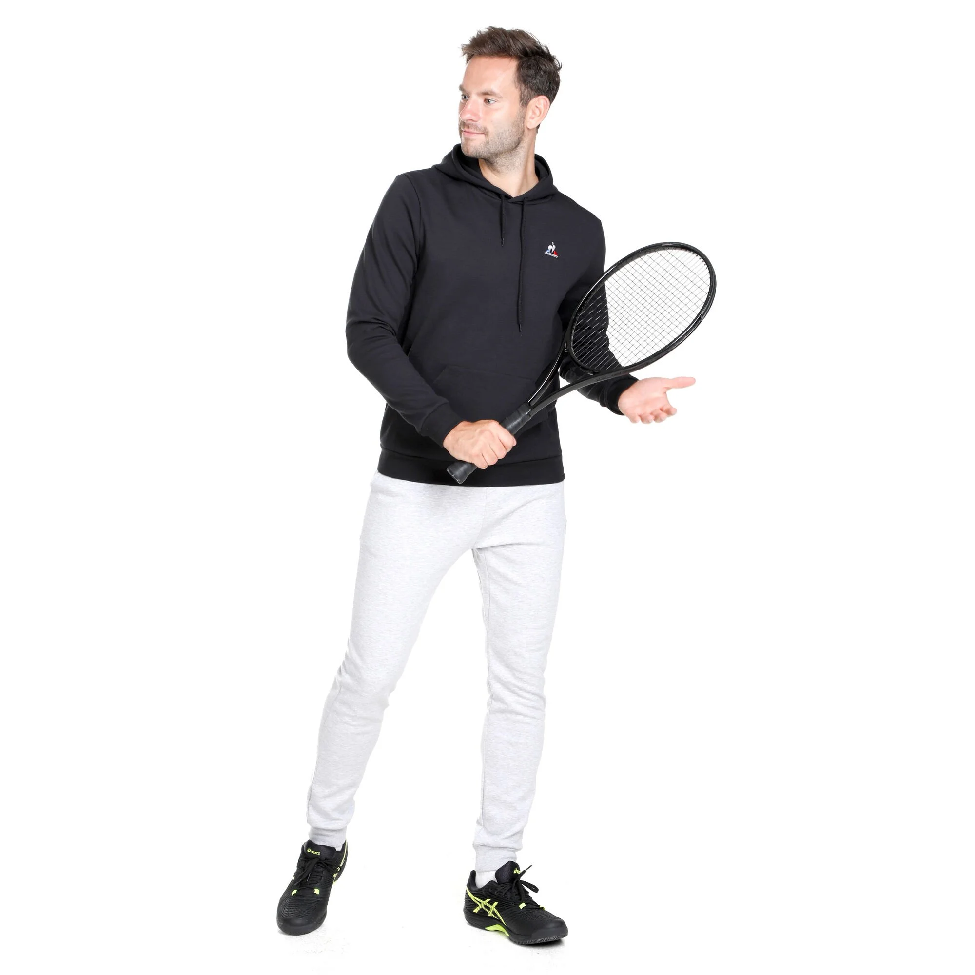 Le Coq Sportif Essentials N°1 Felpa Con Cappuccio Uomini - Nero - immagine 3