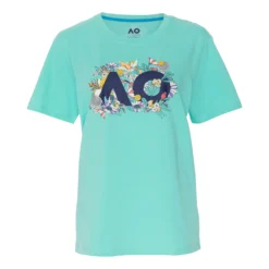 Australian Open AO Floral Logo Maglietta Donna - Turchese, Multicolore