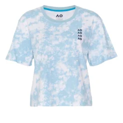 Australian Open AO Tie Dye Cropped Maglietta Donna - Blu Chiaro, Bianco
