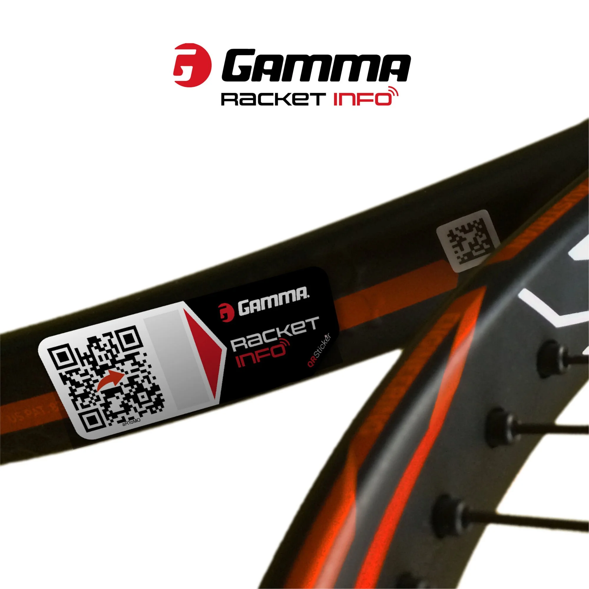 Gamma Racket Info - QR Sticker Incollare Gli Adesivi Confezione Da 2 - Nero - immagine 2