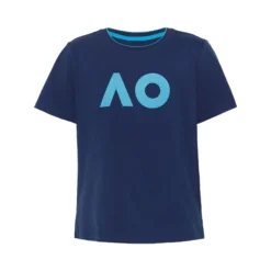 Australian Open AO Stack Print Core Logo Maglietta Ragazze - Blu Scuro, Blu