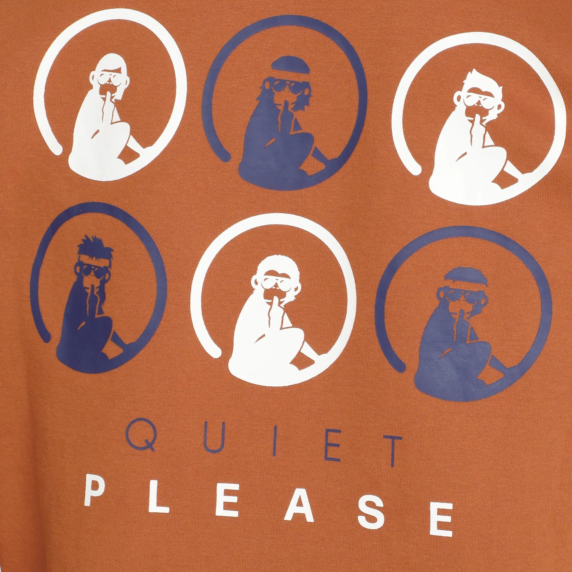 Quiet Please Retro Monkey Felpa Uomini - Arancione, Multicolore - immagine 6