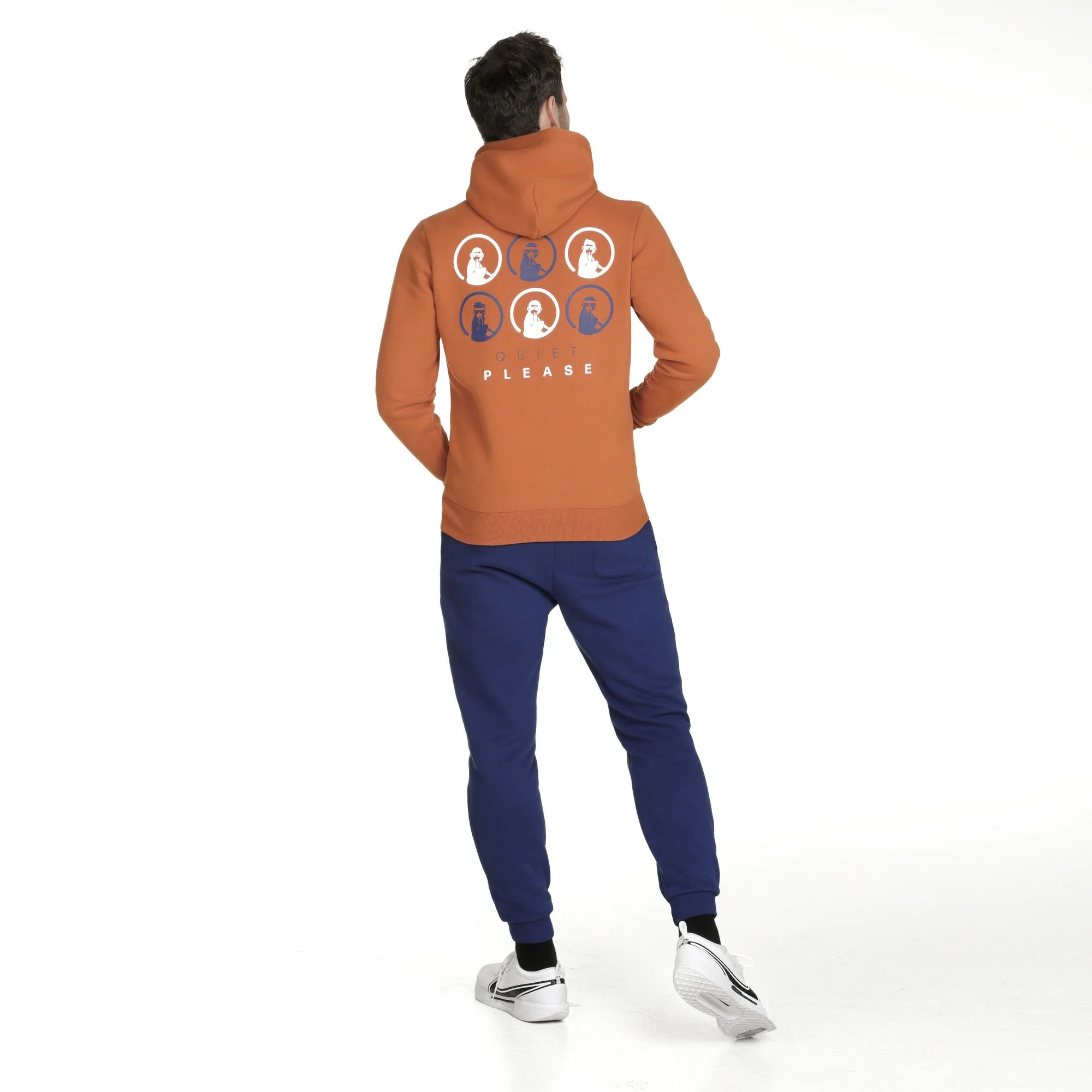 Quiet Please Retro Monkey Felpa Uomini - Arancione, Multicolore - immagine 8