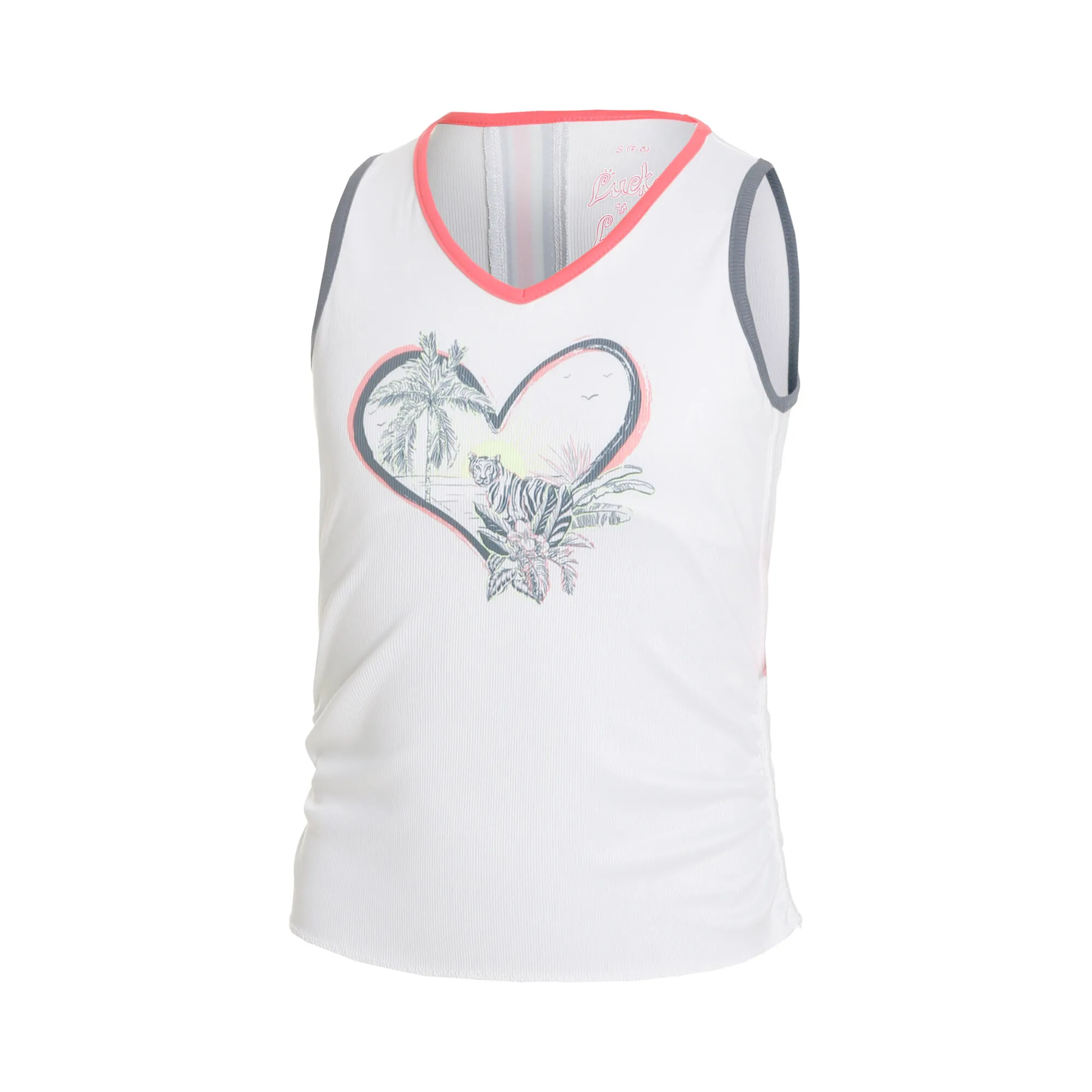Lucky In Love Palms D'Amour Canottiera Ragazze - Bianco, Multicolore