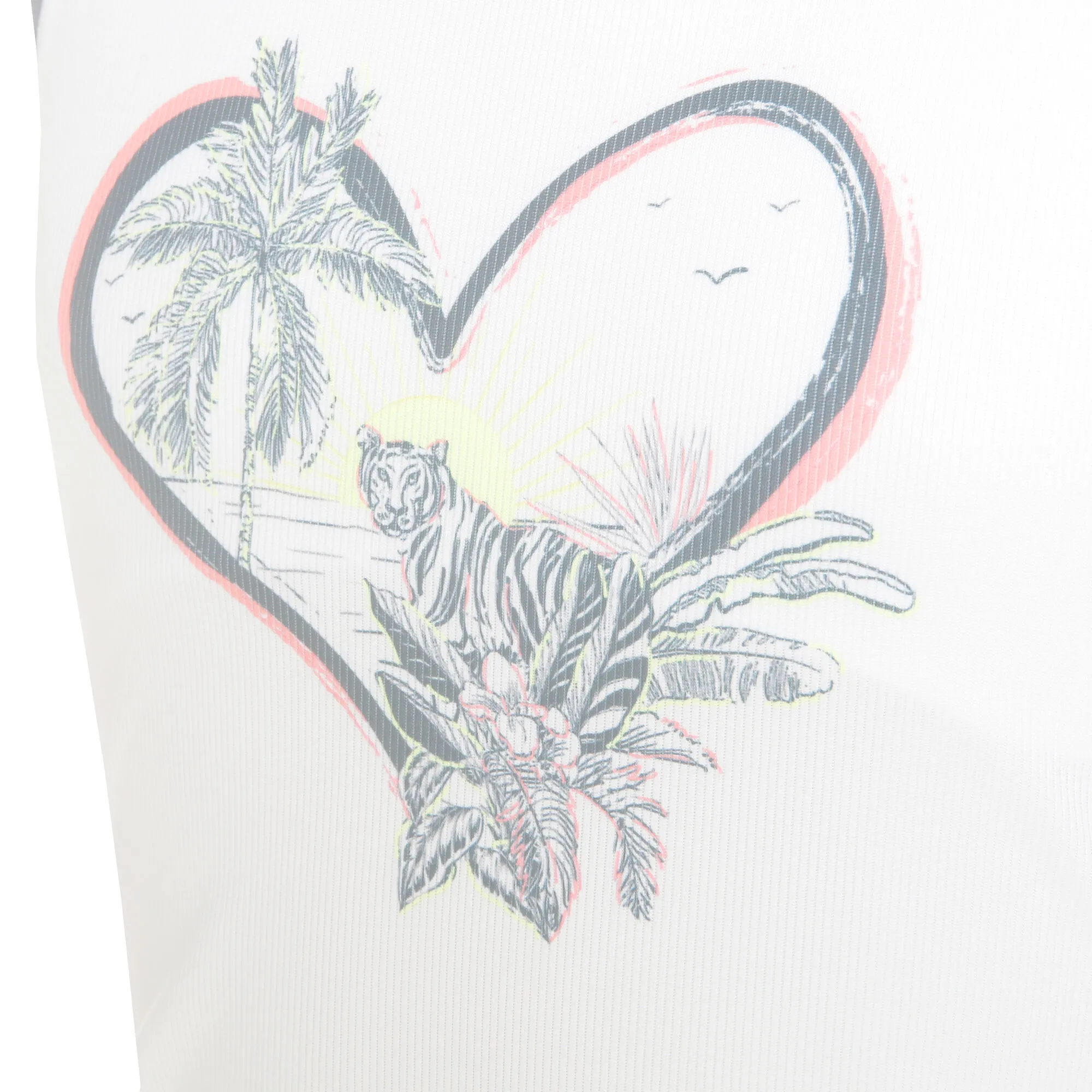 Lucky In Love Palms D'Amour Canottiera Ragazze - Bianco, Multicolore - immagine 3