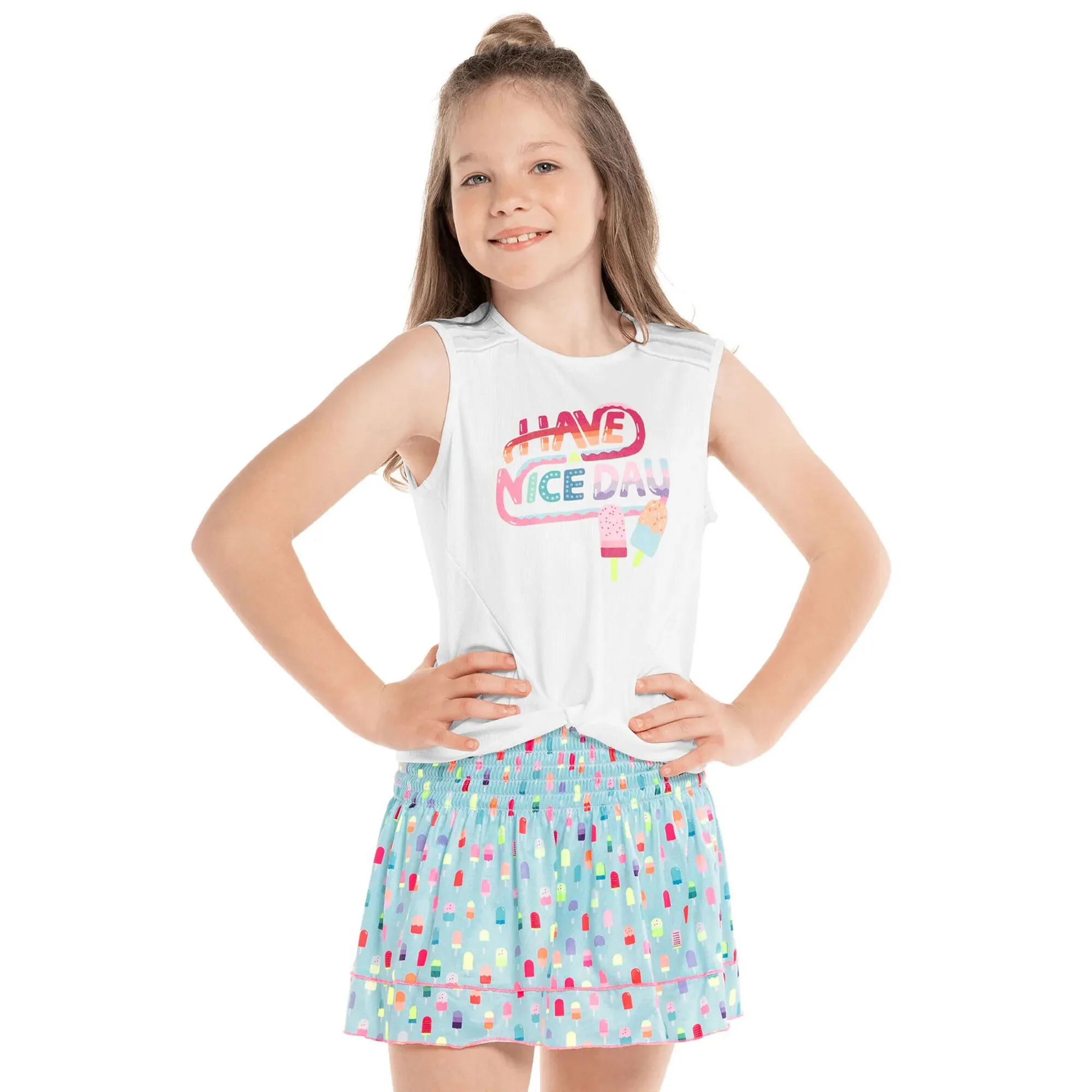 Lucky In Love Have An Ice Day Canottiera Ragazze - Bianco, Multicolore - immagine 4