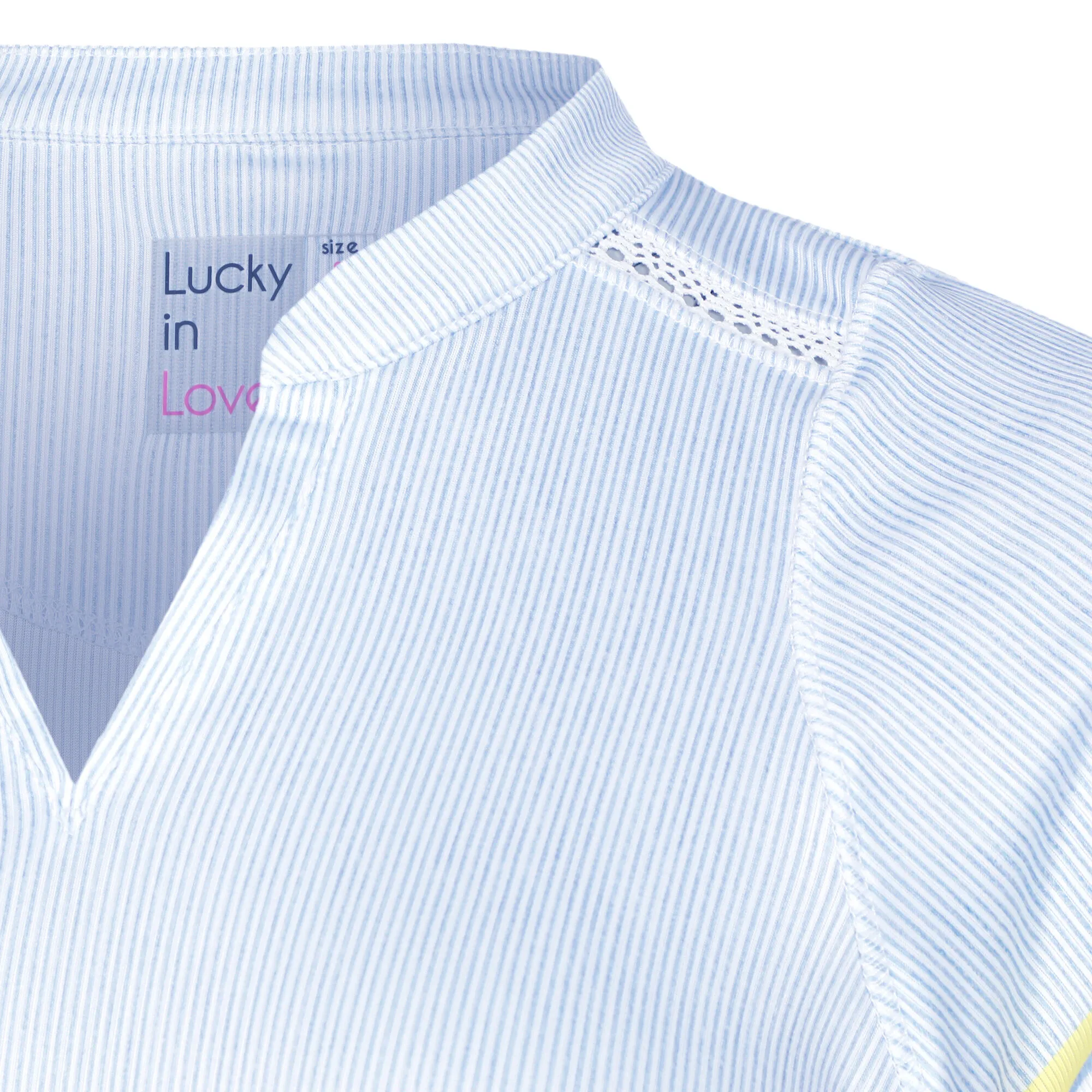 Lucky In Love Chambray Blossom Maglietta Donna - Blu Chiaro, Multicolore - immagine 3