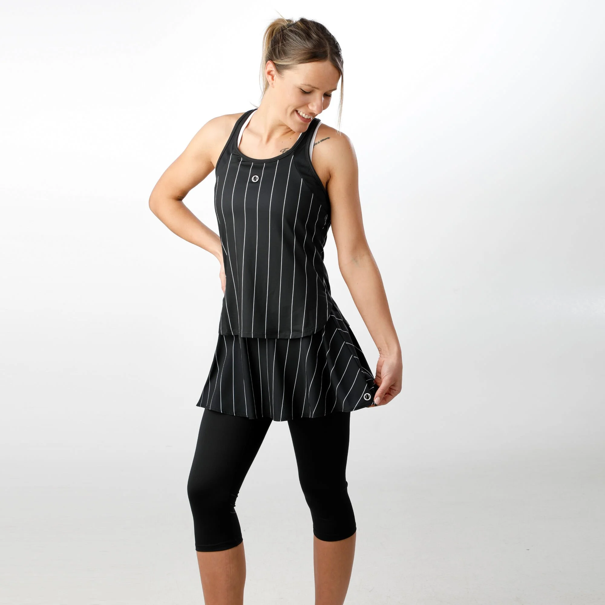 Tennis-Point Stripes Canottiera Edizione Speciale Donna - Nero, Bianco - immagine 3