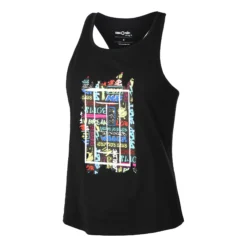 Tennis-Point Graffity Canottiera Donna - Nero, Multicolore