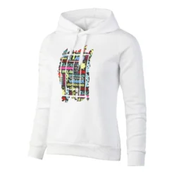 Tennis-Point Graffity Felpa Con Cappuccio Donna - Bianco, Multicolore