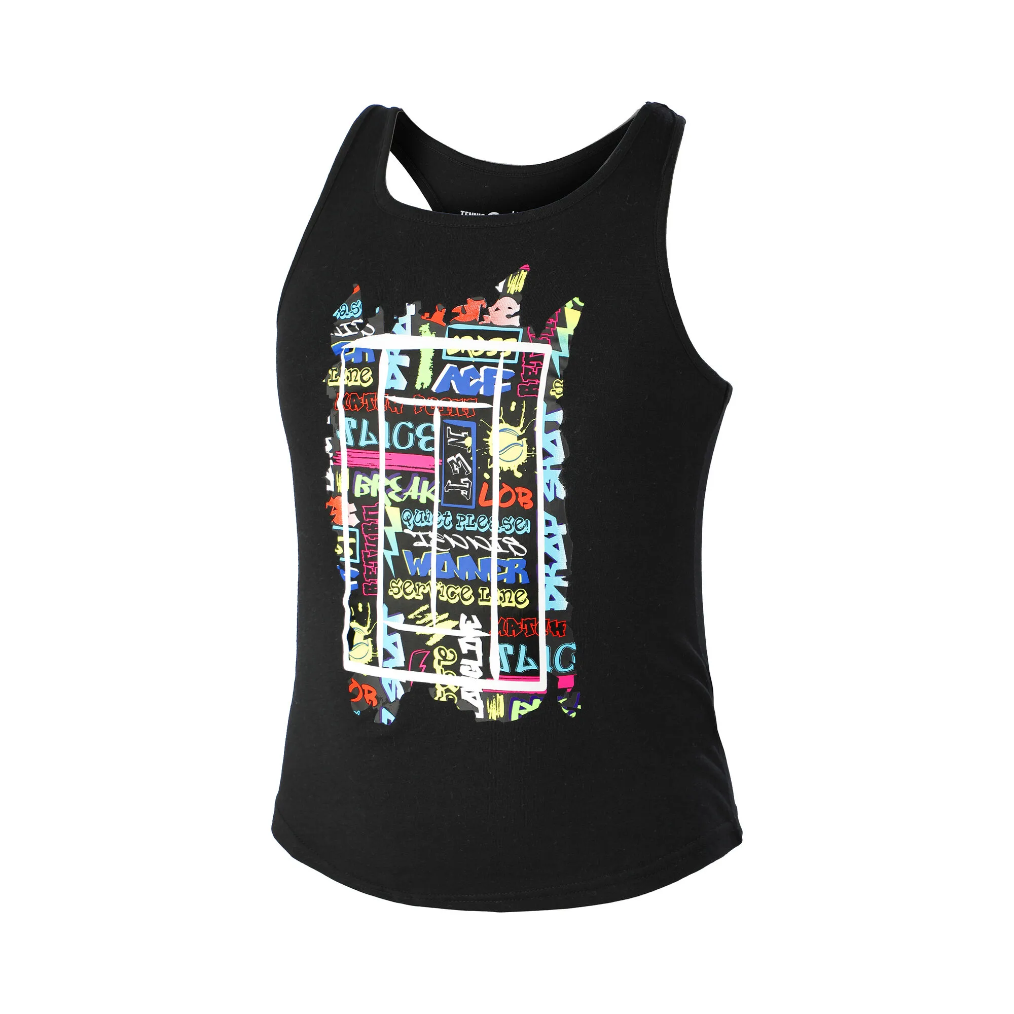 Tennis-Point Graffity Canottiera Ragazze - Nero, Multicolore