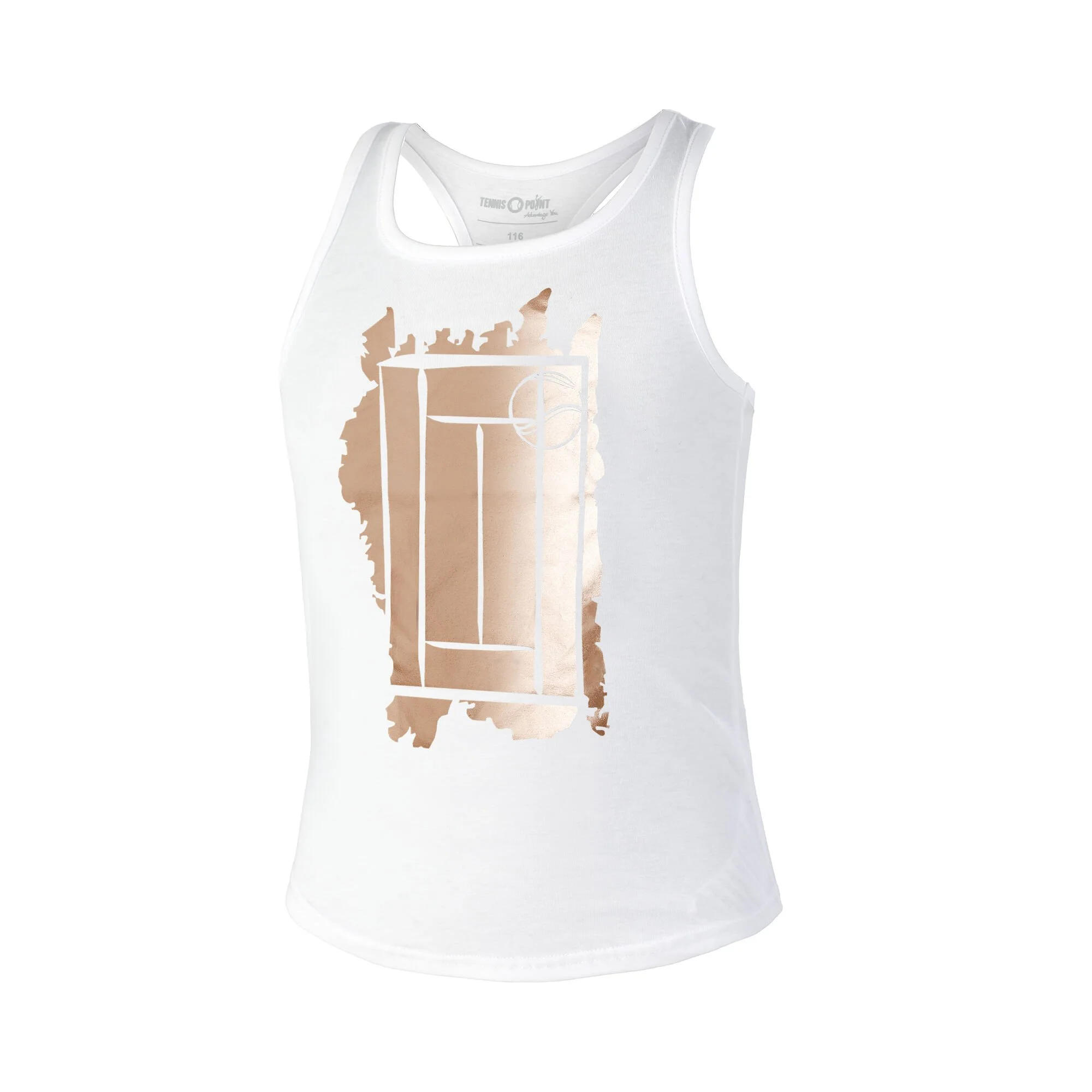 Tennis-Point Glitter Court Canottiera Ragazze - Bianco, Oro