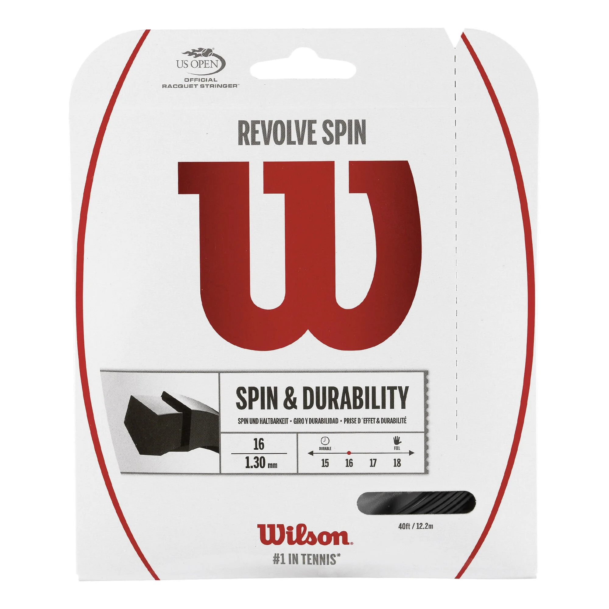 Wilson Revolve Spin Set Di Corde 12,2m - Nero