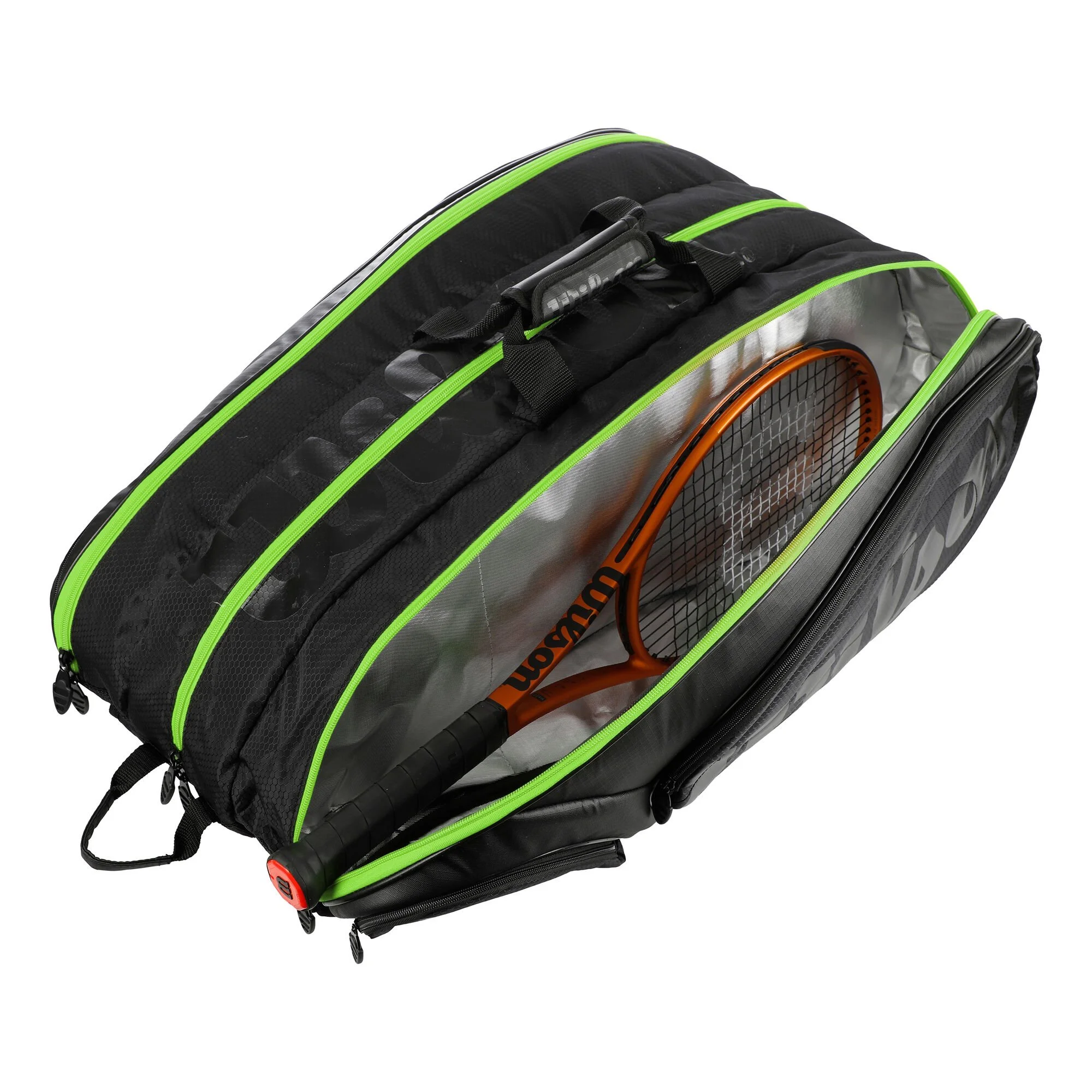 Wilson Tour 15 Borsa Per Racchetta Edizione Speciale - Nero, Verde - immagine 4