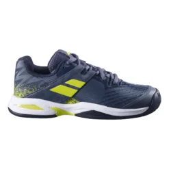 Babolat Propulse Scarpa Per Tutte Le Superfici Bambini - Blu Scuro, Verde Neon