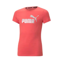 Puma Essential + Logo Maglietta Bambini - Rosa, Argento