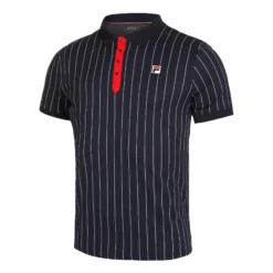 Fila Stripes Polo Uomini - Blu Scuro, Bianco