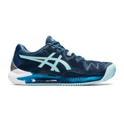 Asics Gel-Resolution 8 Scarpa Per Terra Rossa Donna - Blu Scuro, Blu Chiaro
