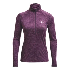 Under Armour Tech Half-Zip Warm Up Twist Manica Lunga Donna - Viola