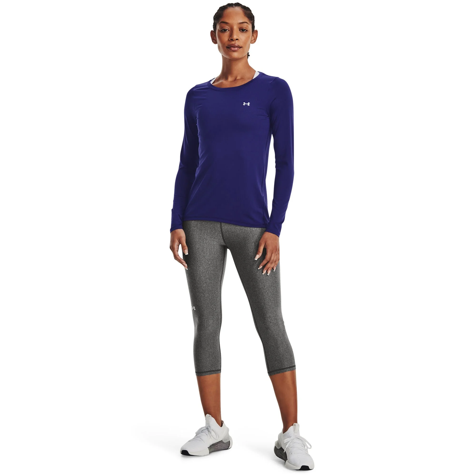 Under Armour Heatgear Manica Lunga Donna - Blu Scuro - immagine 5