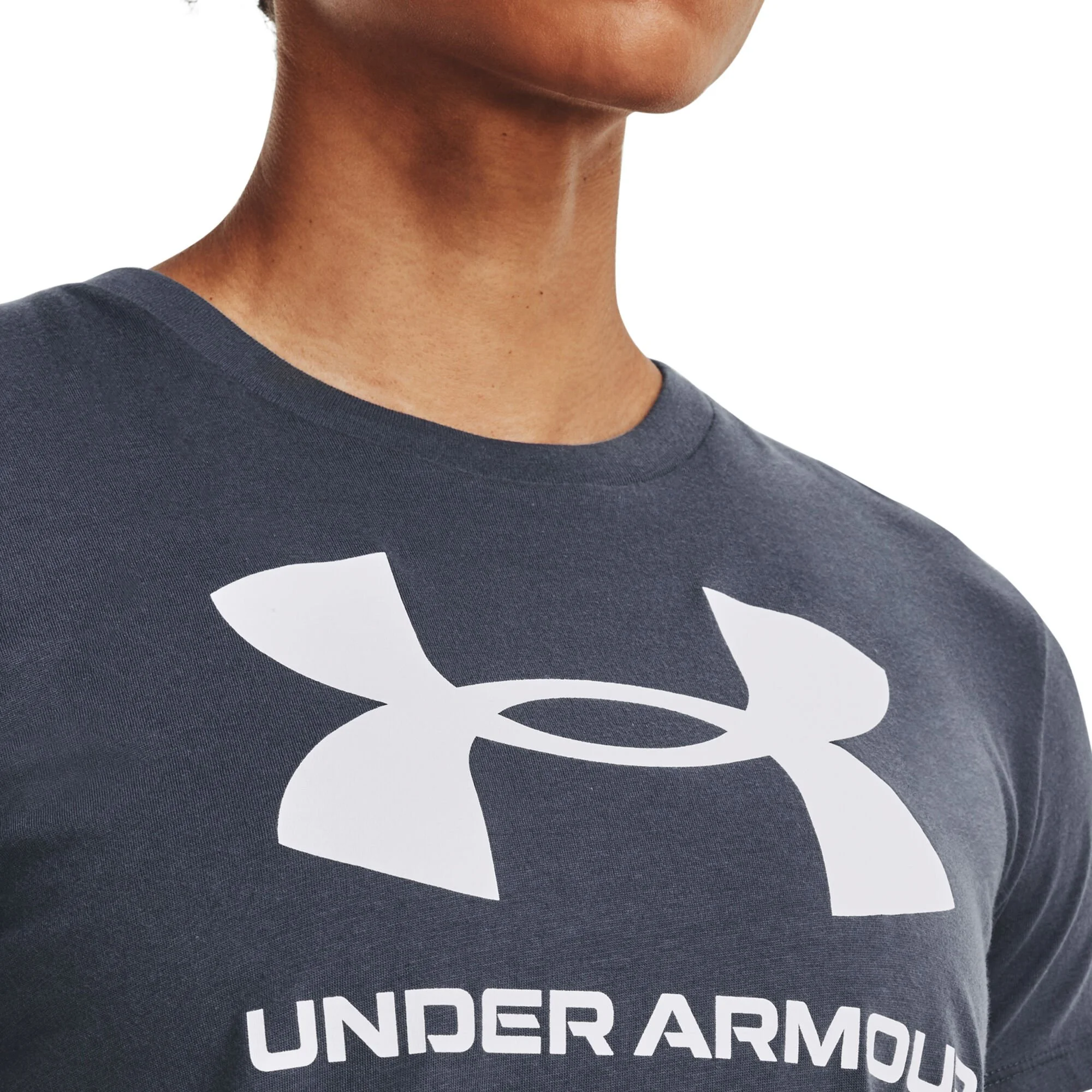 Under Armour Sportstyle Logo Graphic Maglietta Donna - Grigio Scuro - immagine 4