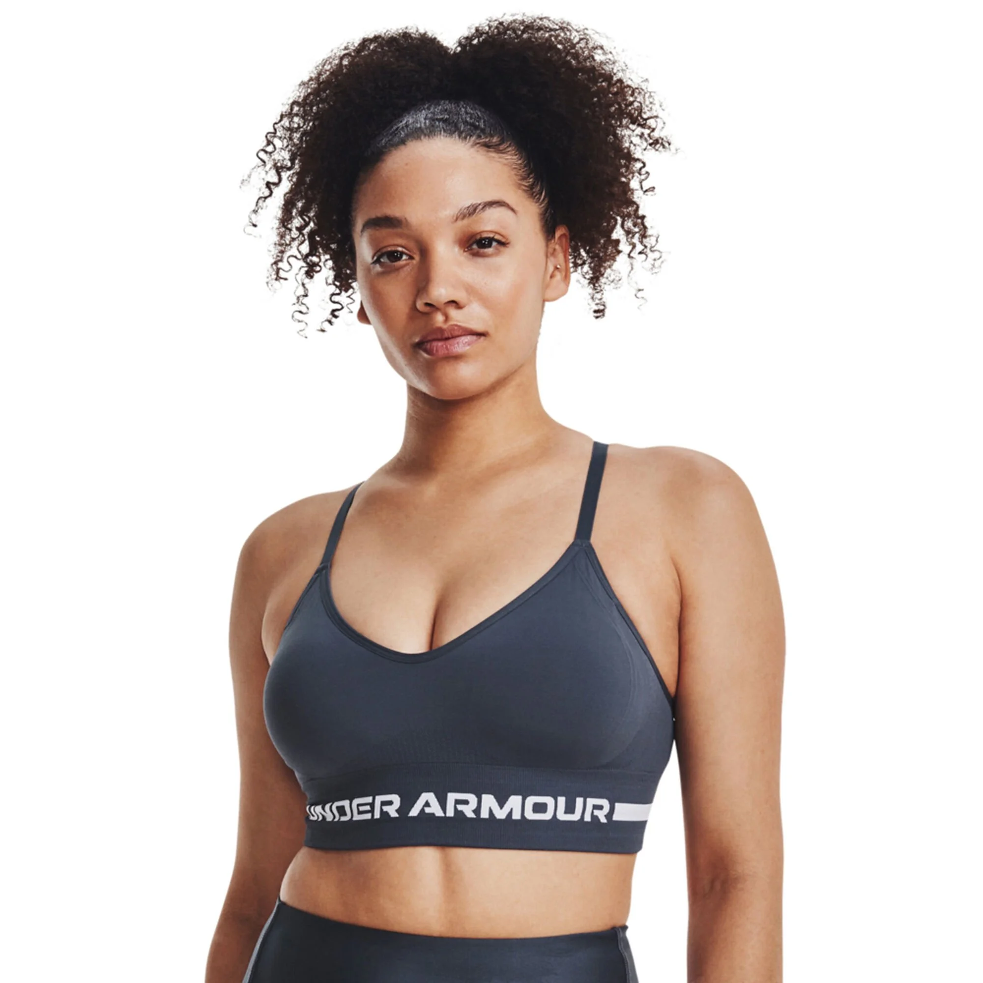 Under Armour Seamless Low Long Reggiseni Sportivi Donna - Grigio Scuro - immagine 5