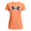 Under Armour Tech Solid Script Graphic Maglietta Donna - Arancione, Nero