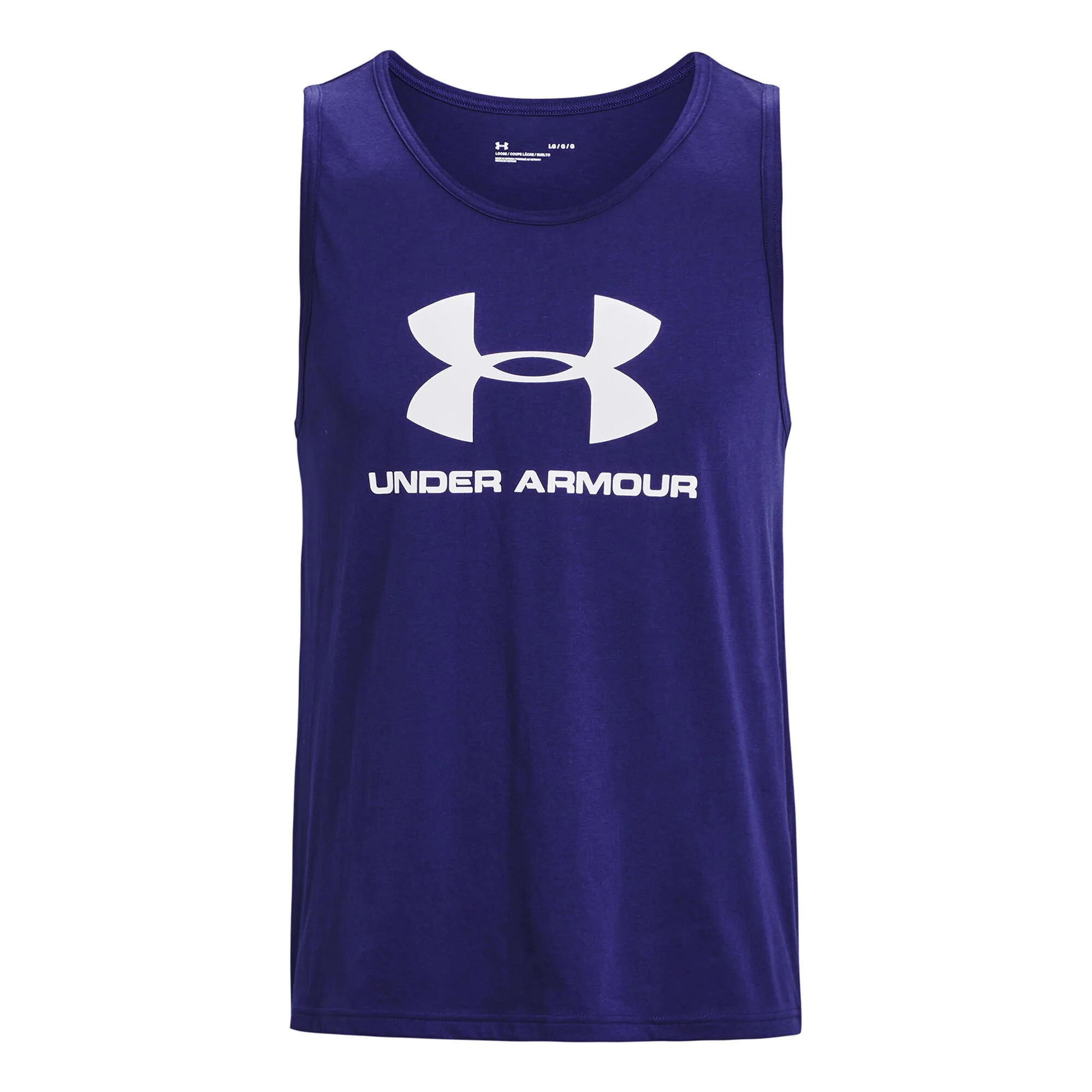 Under Armour Sportstyle Logo Graphic Canottiera Uomini - Blu Scuro, Bianco