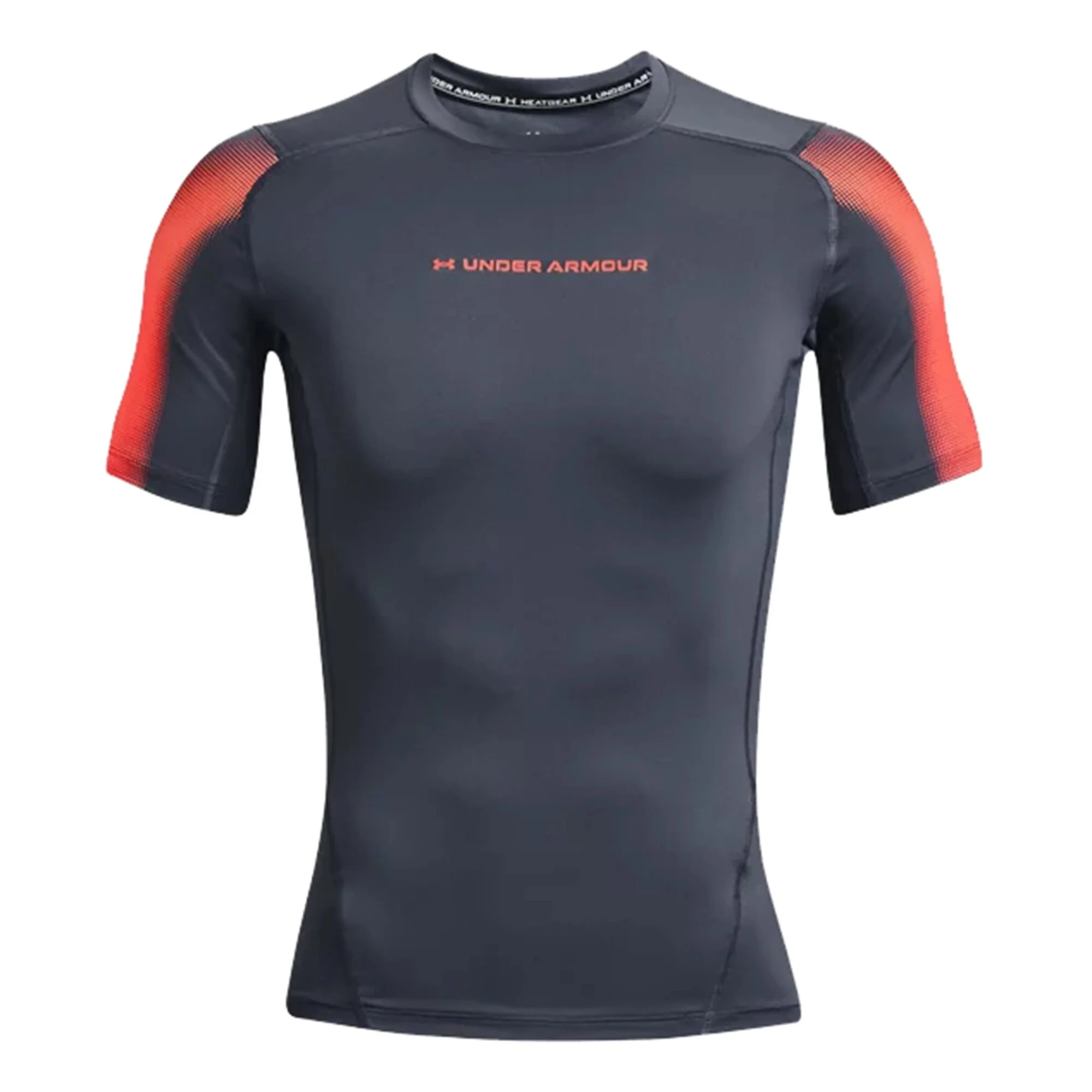 Under Armour Heatgear Novelty Maglietta Uomini - Grigio Scuro, Arancione
