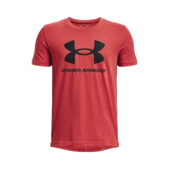 Under Armour Sportstyle Logo Maglietta Ragazzi - Rosso, Nero
