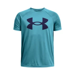 Under Armour Big Logo Maglietta Ragazzi - Turchese, Blu Scuro
