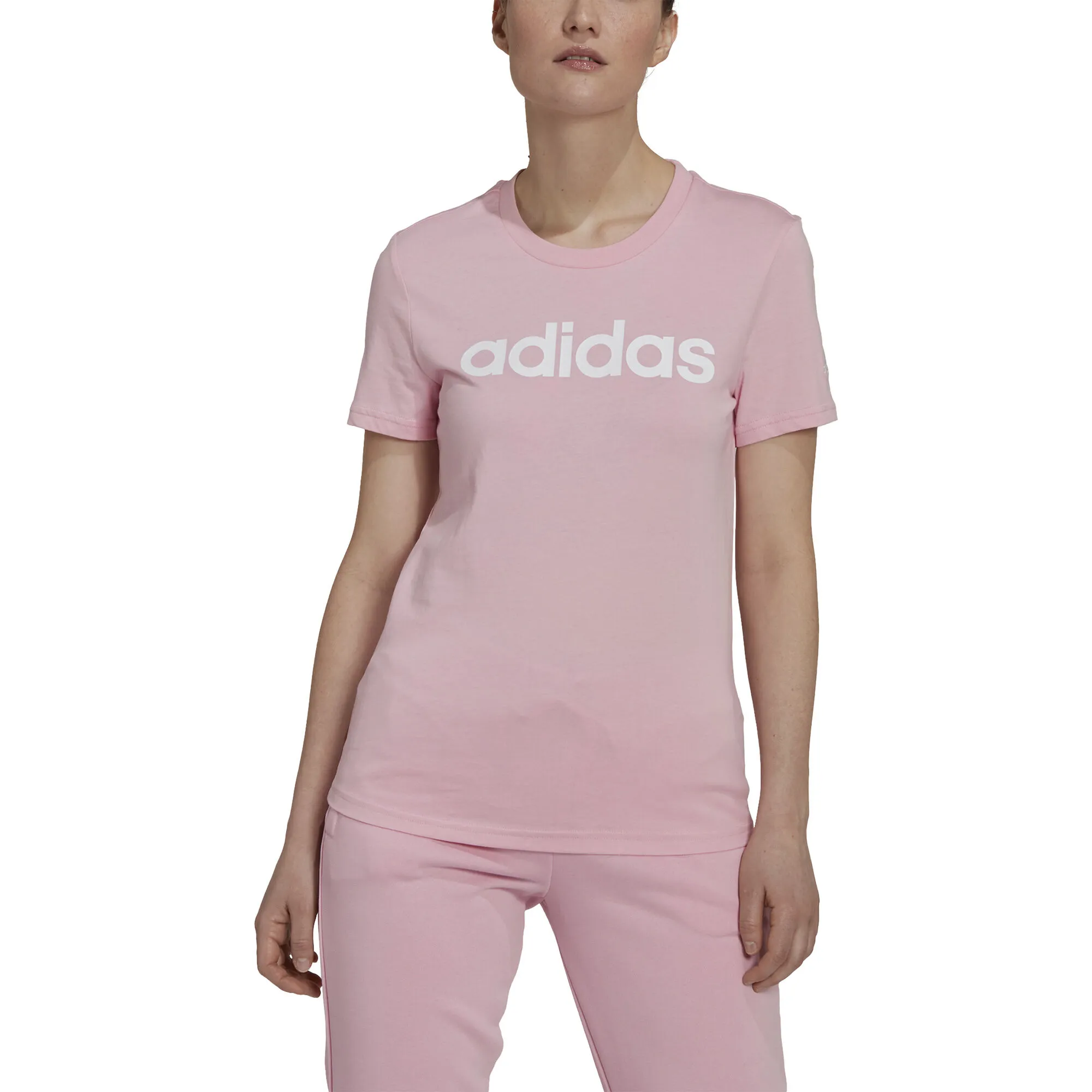 ADIDAS Linear Maglietta Donna - Rosa - immagine 4