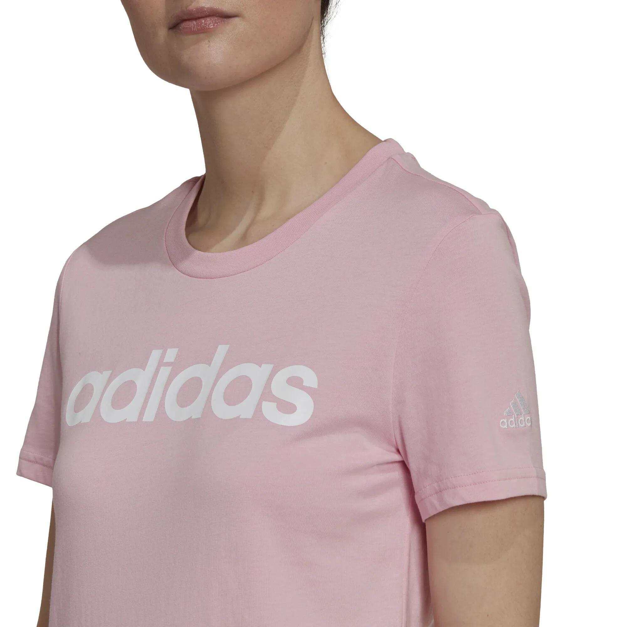 ADIDAS Linear Maglietta Donna - Rosa - immagine 5