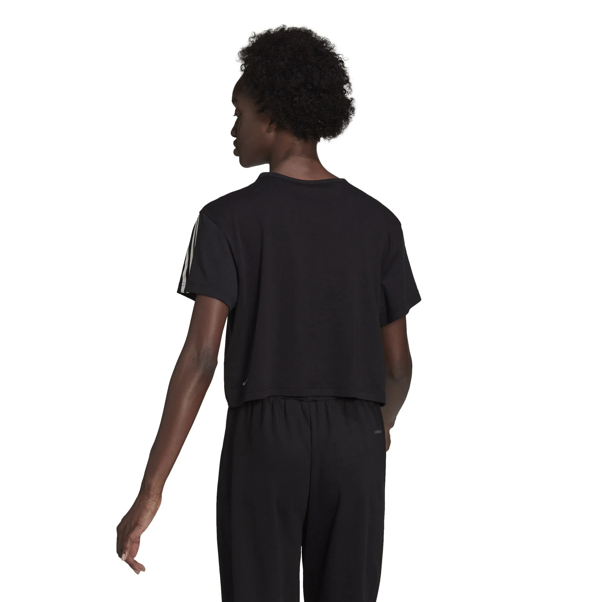 ADIDAS Cotton-Touch Cropped Maglietta Donna - Nero - immagine 3