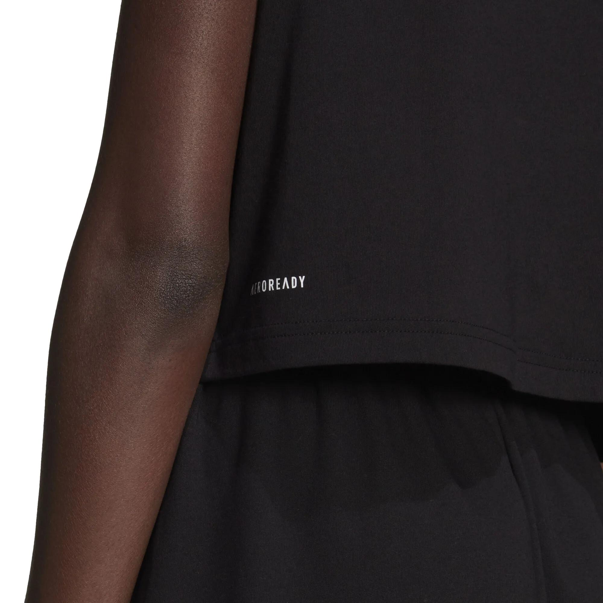 ADIDAS Cotton-Touch Cropped Maglietta Donna - Nero - immagine 6