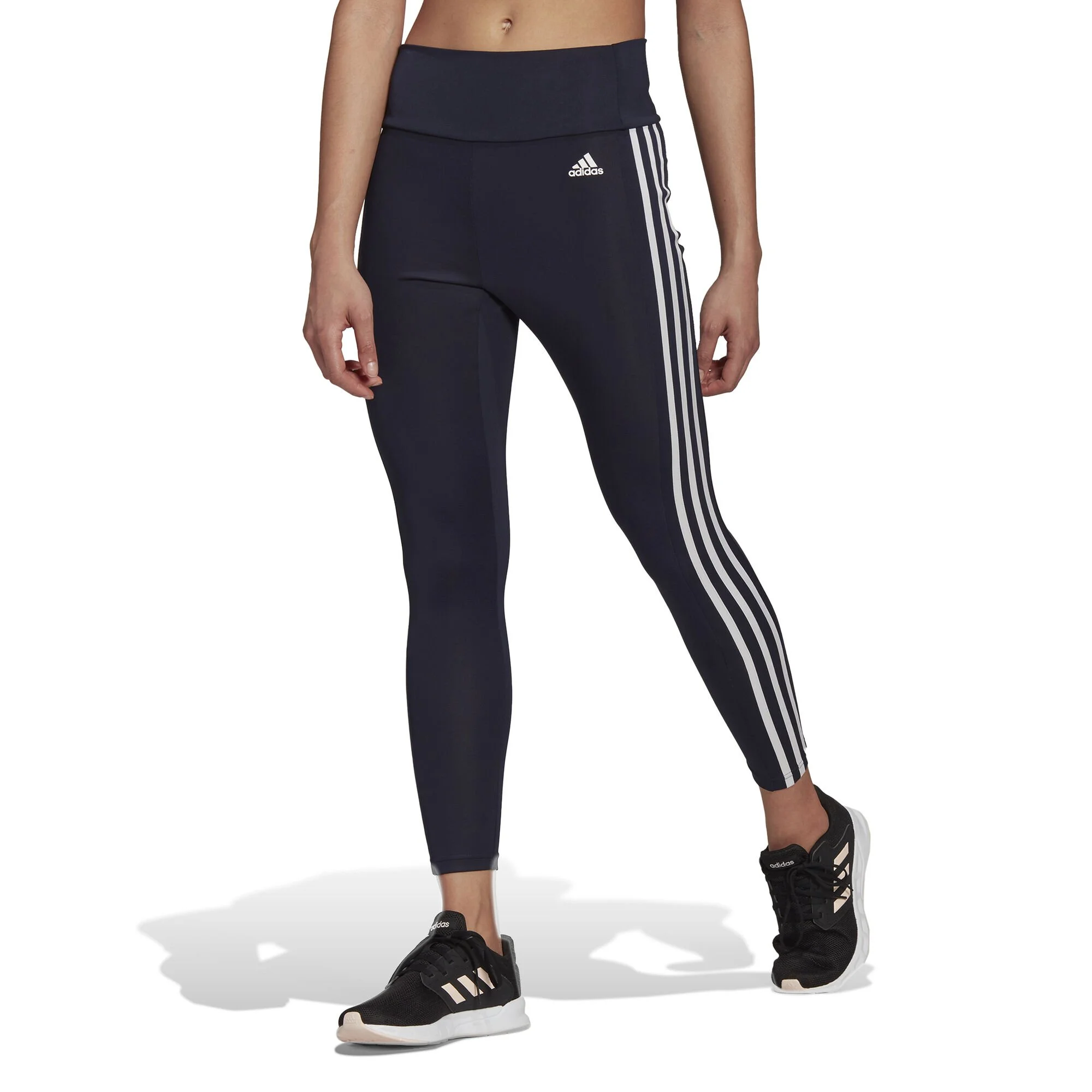 ADIDAS Designed To Move High-Rise 3-Stripes 7/8 Sport Calzamaglia Donna - Blu, Bianco - immagine 2