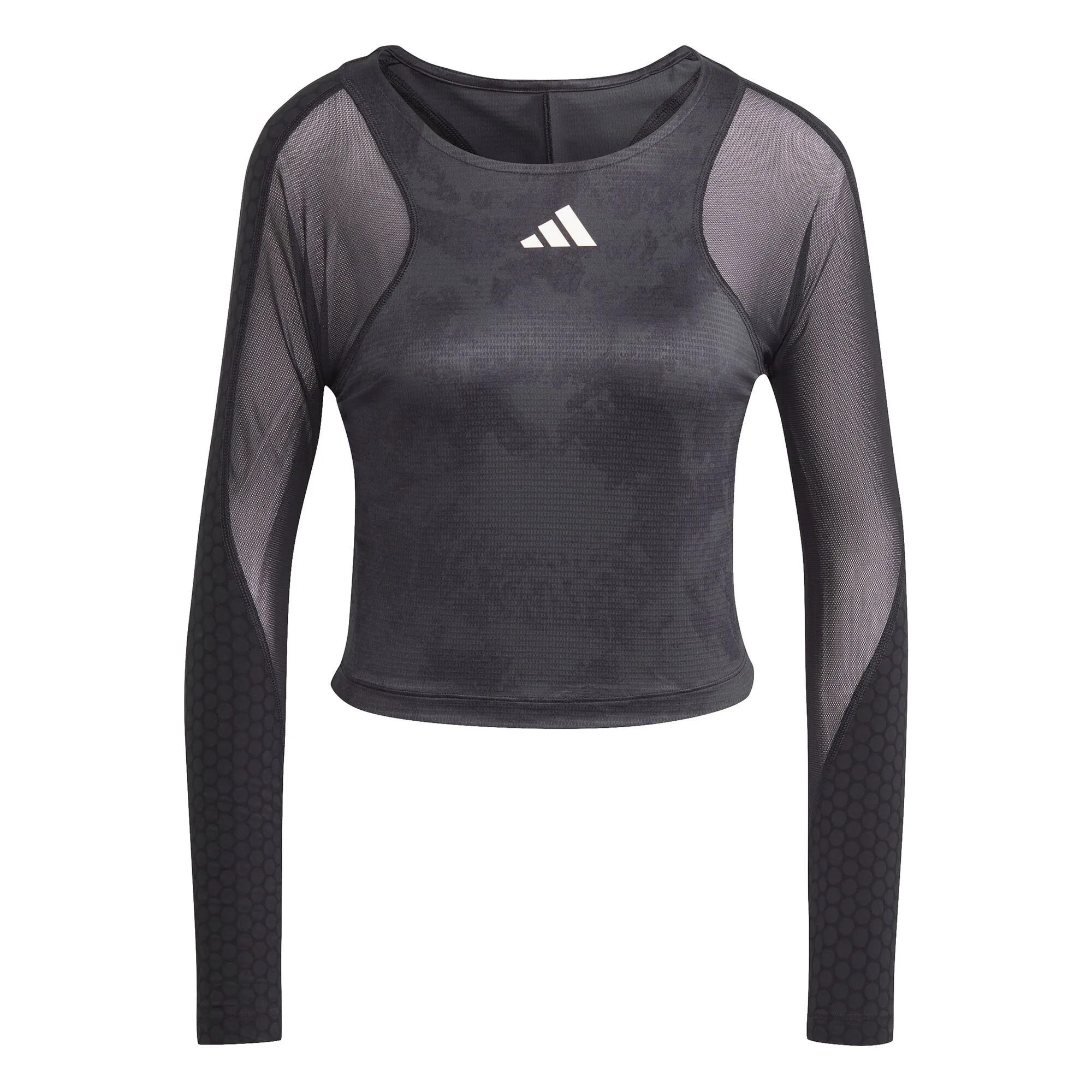 ADIDAS Paris Crop Manica Lunga Donna - Grigio Scuro, Nero