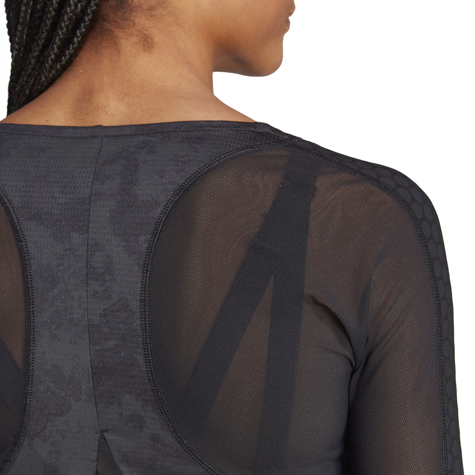 ADIDAS Paris Crop Manica Lunga Donna - Grigio Scuro, Nero - immagine 6