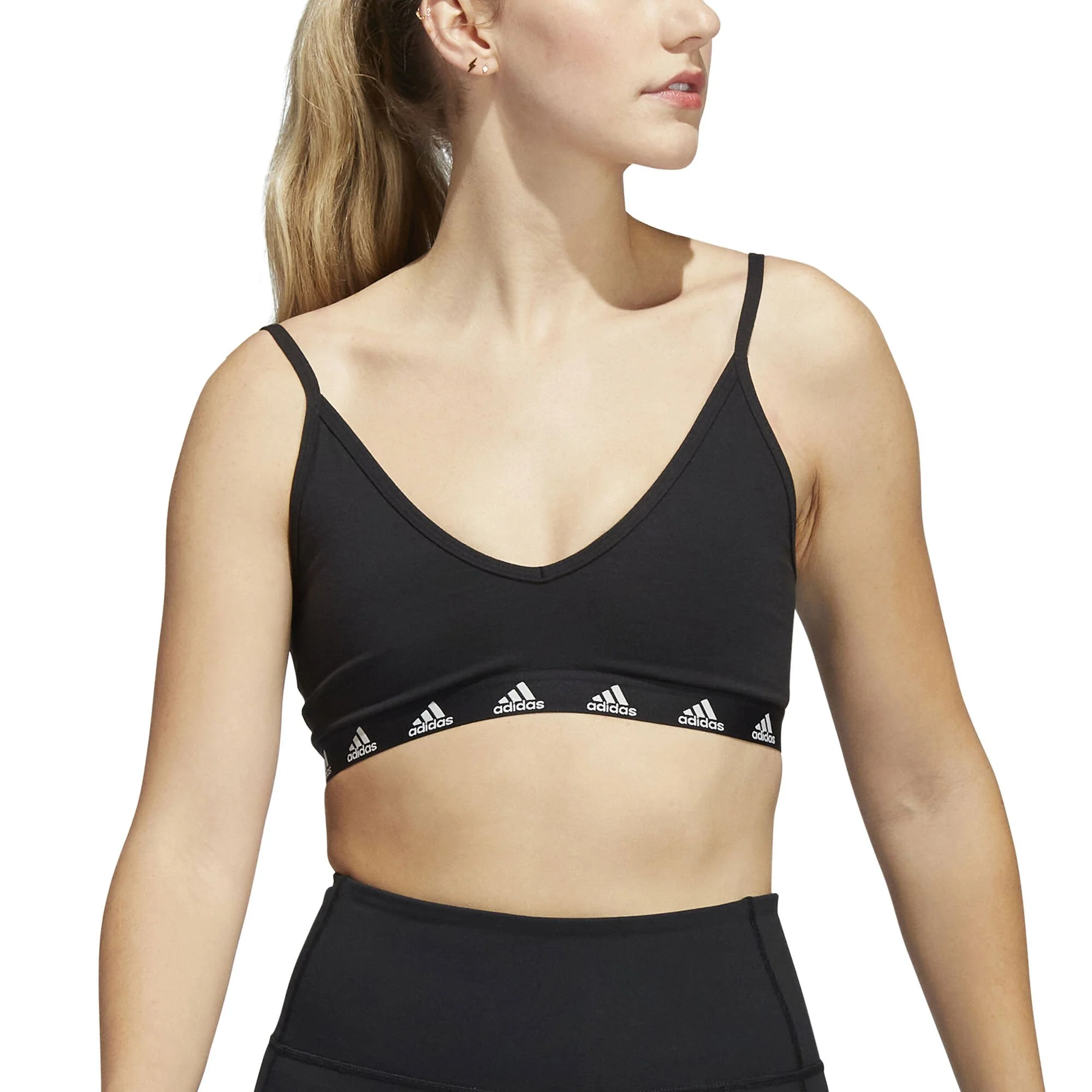 ADIDAS Purebare Light-Support Reggiseni Sportivi Donna - Nero, Bianco - immagine 5