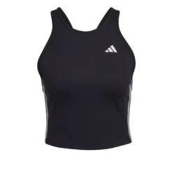ADIDAS AEROREADY Made For Training 3-Stripes Crop Canottiera Donna - Nero, Bianco