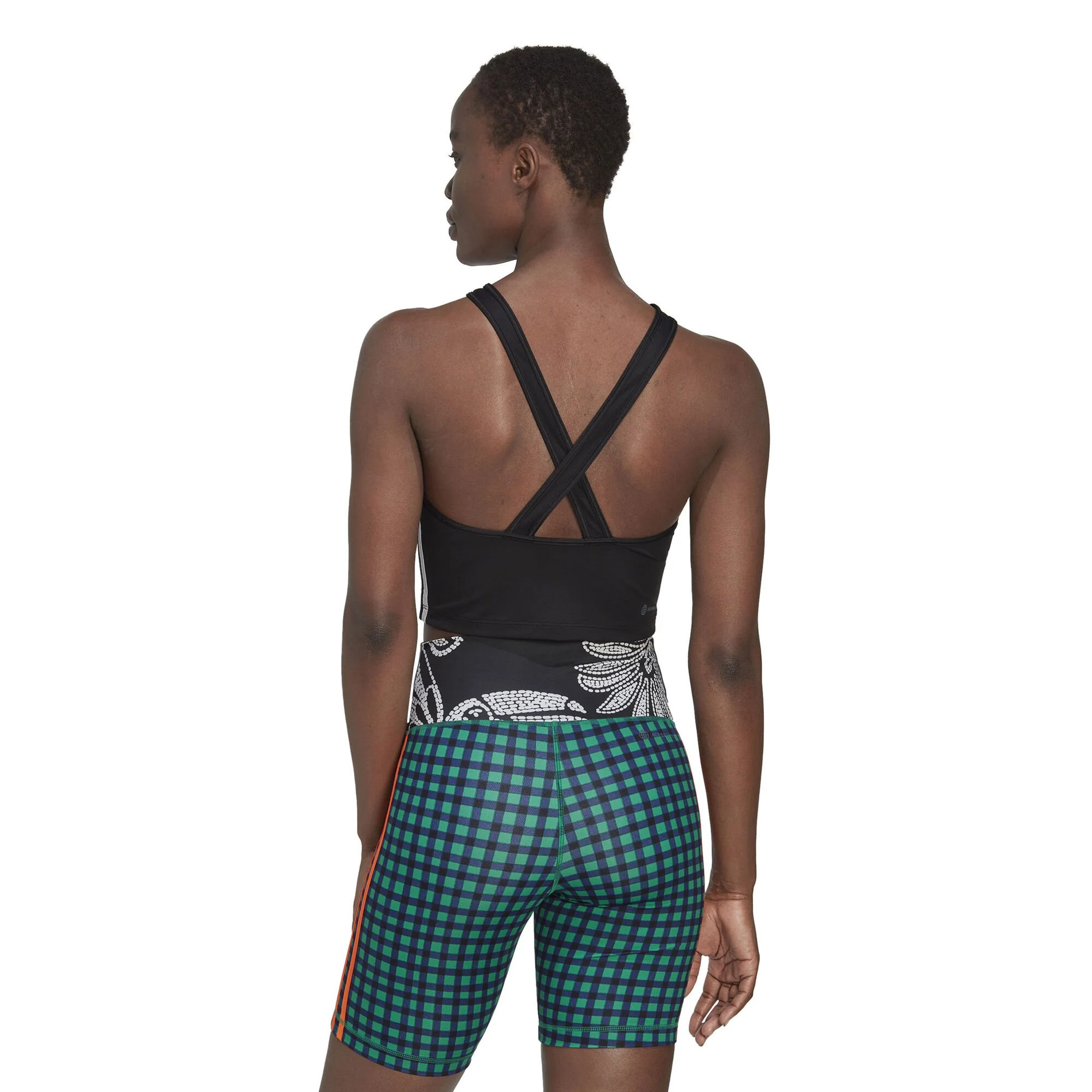 ADIDAS AEROREADY Made For Training 3-Stripes Crop Canottiera Donna - Nero, Bianco - immagine 3