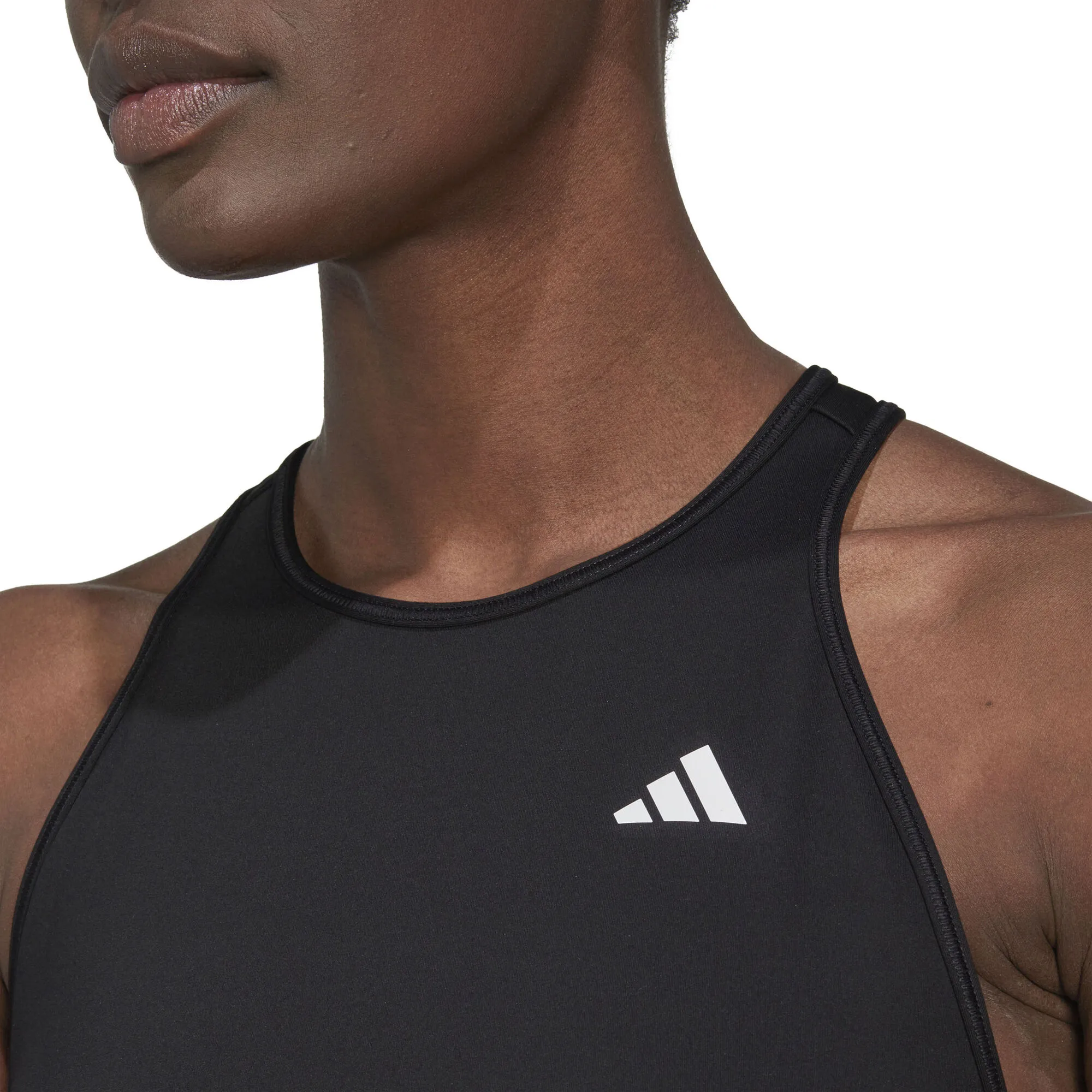 ADIDAS AEROREADY Made For Training 3-Stripes Crop Canottiera Donna - Nero, Bianco - immagine 5