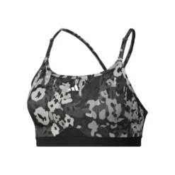 ADIDAS AeroReact Training Light-Support Bra Reggiseni Sportivi Donna - Nero, Grigio Scuro