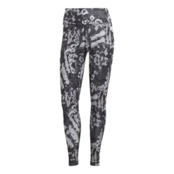 ADIDAS Essentials Train Printed High-Waisted Calzamaglia Donna - Grigio Scuro, Bianco