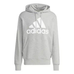 ADIDAS Essentials French Terry Big Logo Felpa Con Cappuccio Uomini - Grigio Chiaro, Bianco