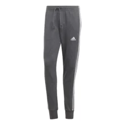 ADIDAS Essentials French Terry Tapered Cuff 3-Stripes Pantalone Da Allenamento Uomini - Grigio, Bianco