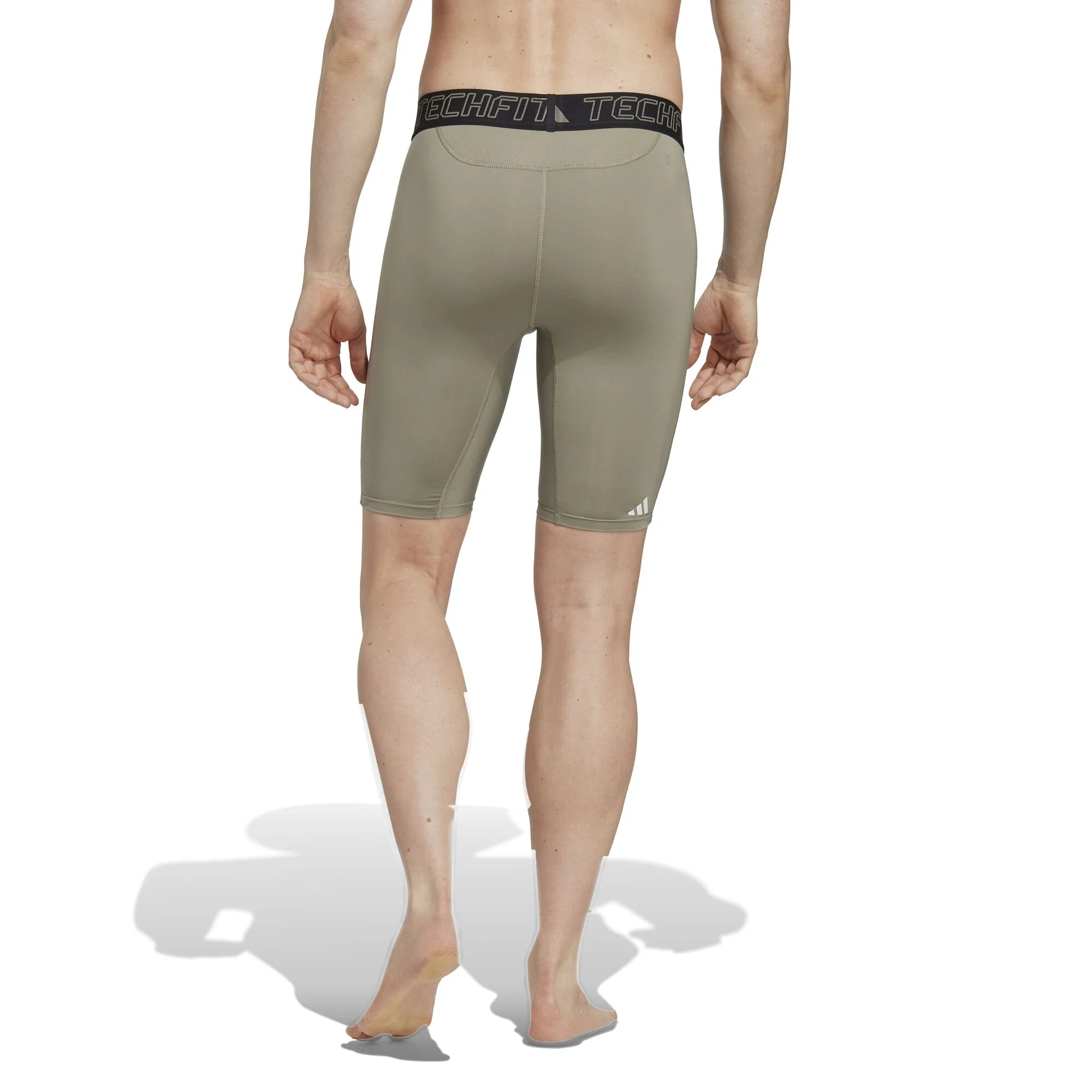 ADIDAS Techfit Training Short Calzamaglia Uomini - Oliva, Nero - immagine 3