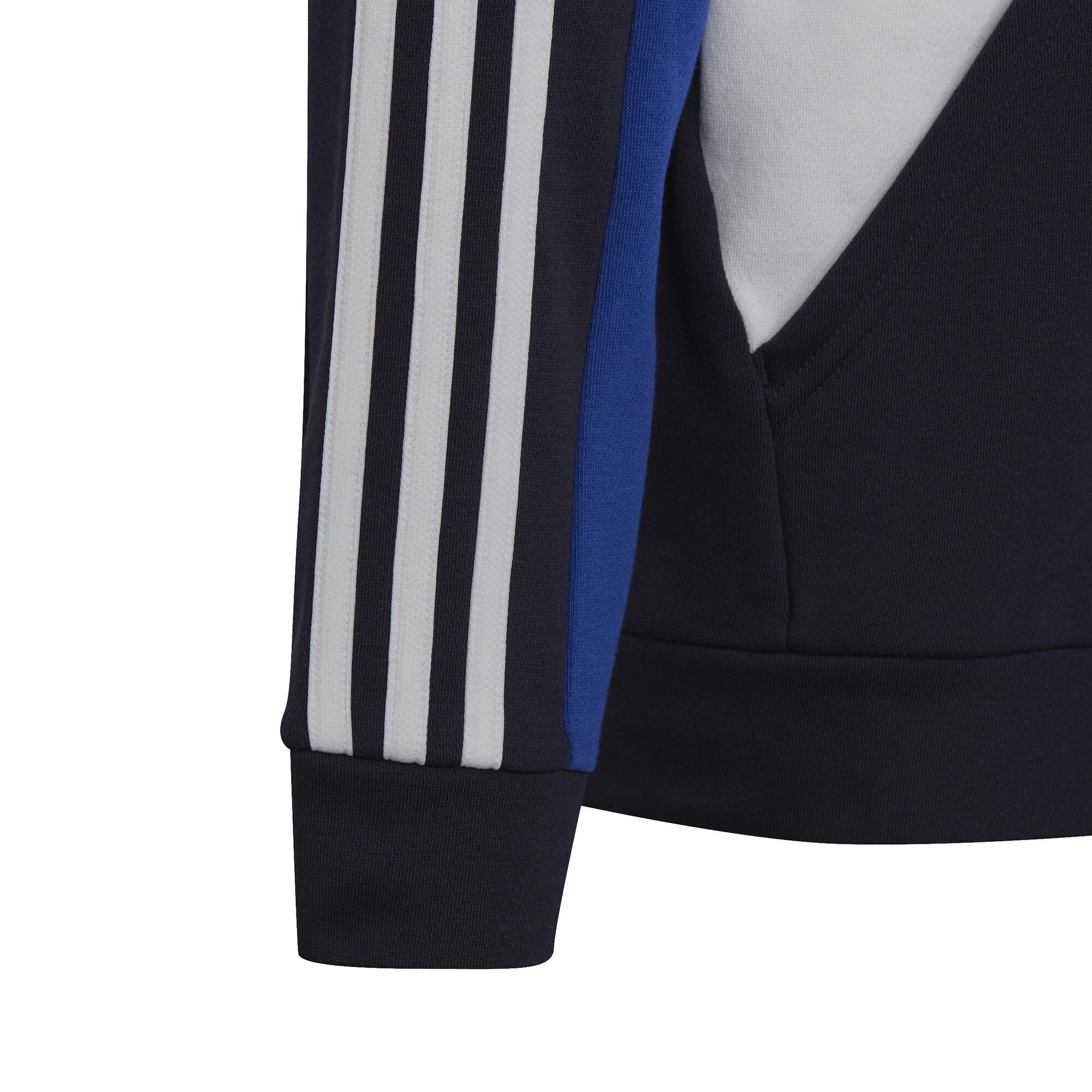 ADIDAS Colorblock 3-Stripes Felpa Con Cappuccio Ragazzi - Blu Scuro, Bianco - immagine 4