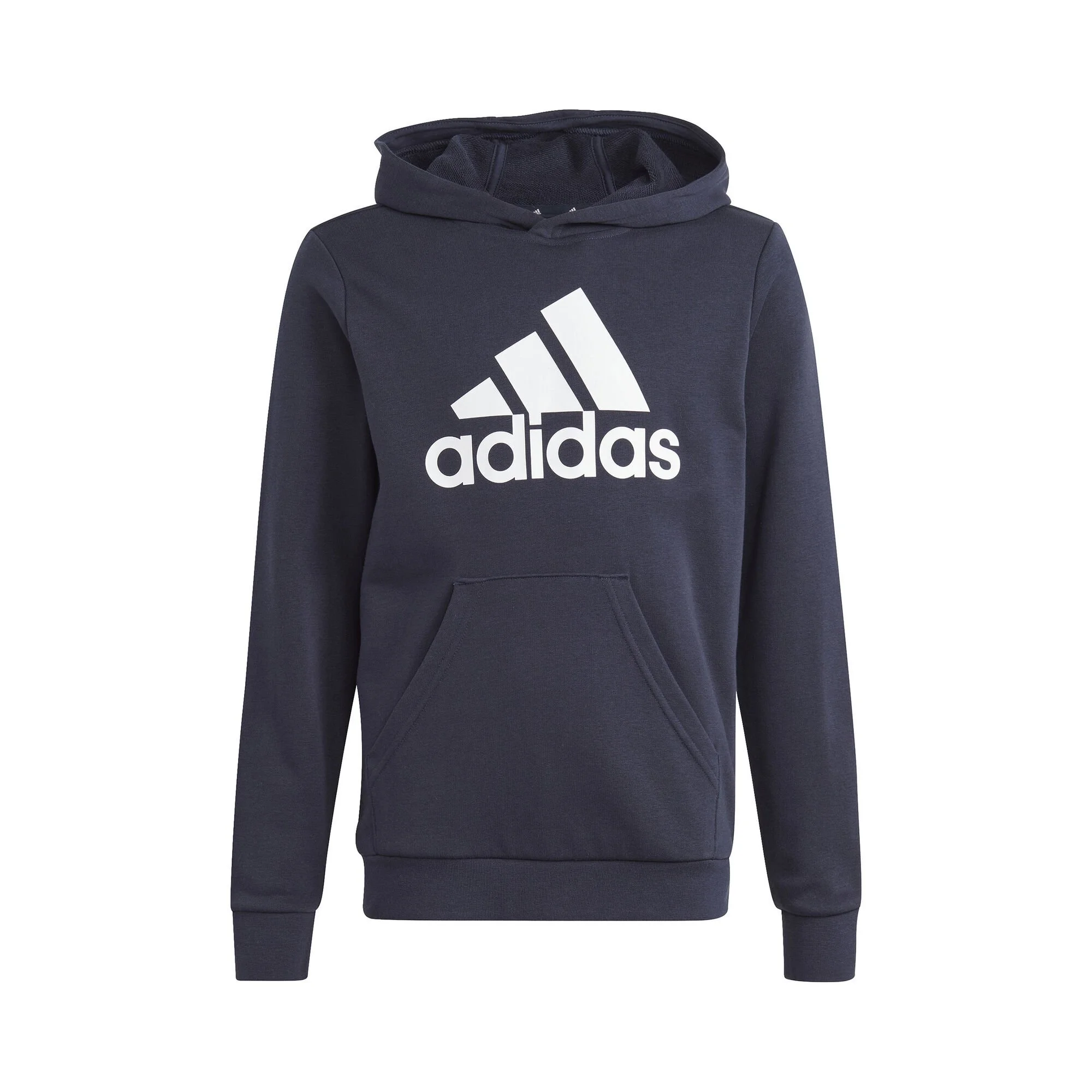 ADIDAS Big Logo Cotton Felpa Con Cappuccio Ragazzi - Blu Scuro, Bianco